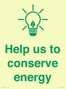Help us to conserve energy 